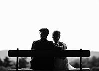Elderly couple enjoying the sunset